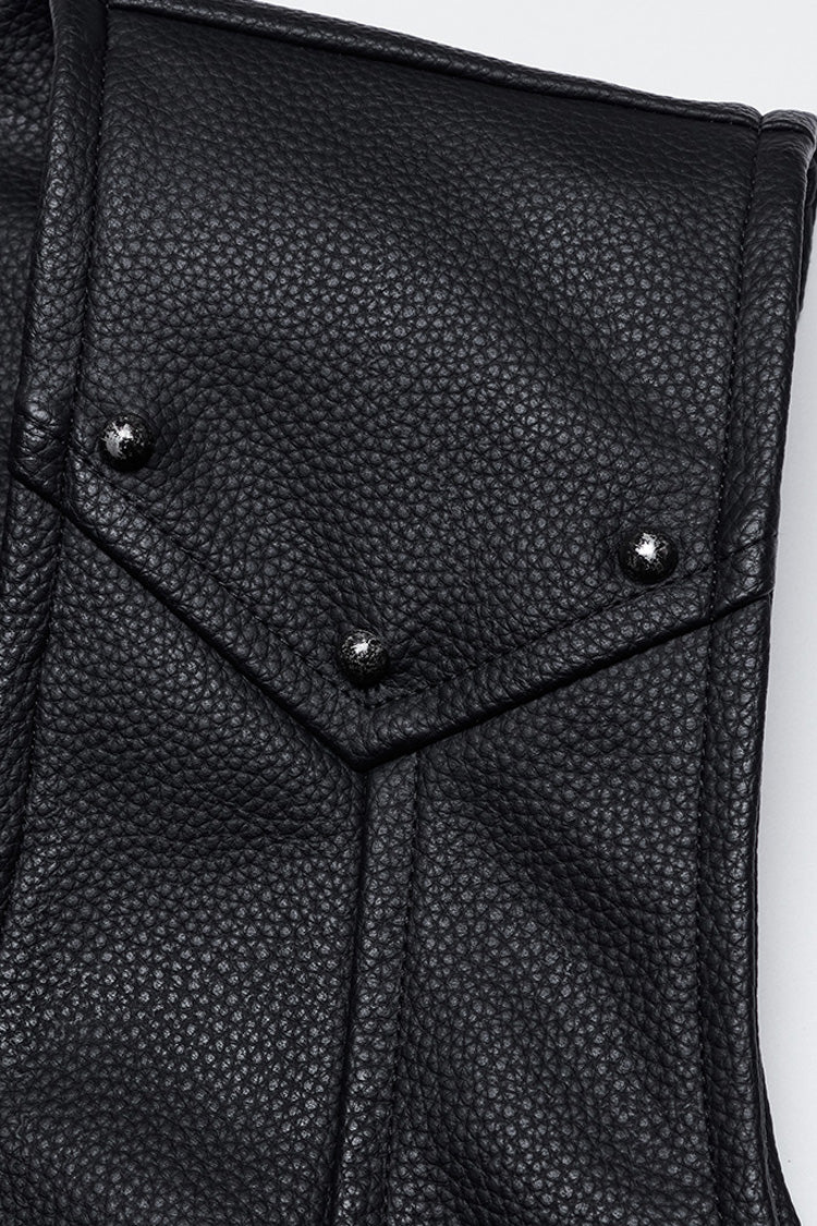 Black Rivet Buckle Men's Gothic Vest