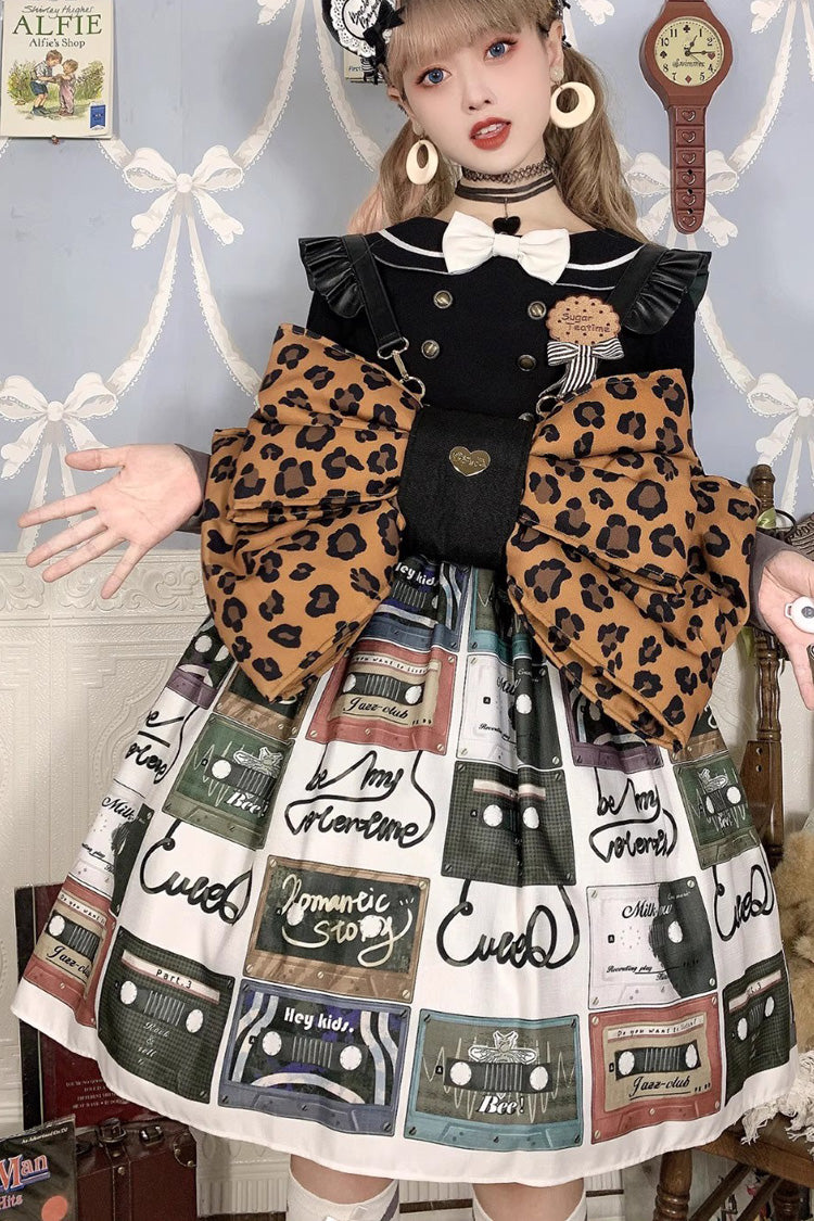 Brown Polka Dot Print Bowknot Shaped Sweet Lolita Backpack