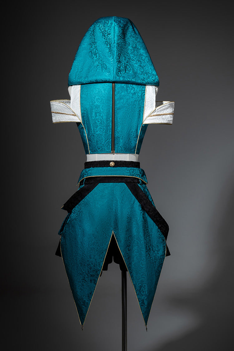 Blue/Green [Traveler’s Outfit] Print Embroidery Hooded Ouji Fashion Sweet Handsome Lolita Set