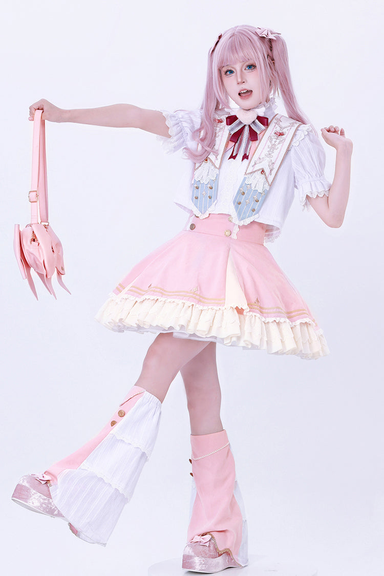 Pink [Messenger of Heaven] Ruffle Sweet Princess Lolita Skirt