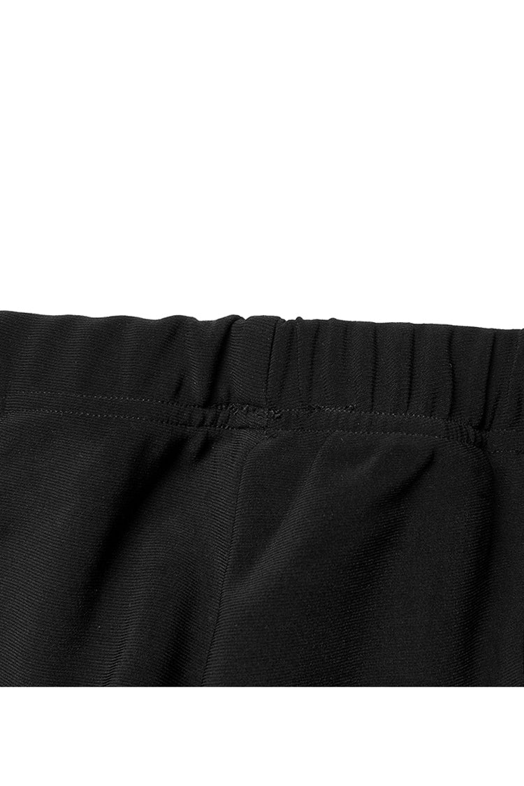 Black Hollow V-Shaped Decorative Bottom Slit Strap Micro Flare Women's Punk Pants