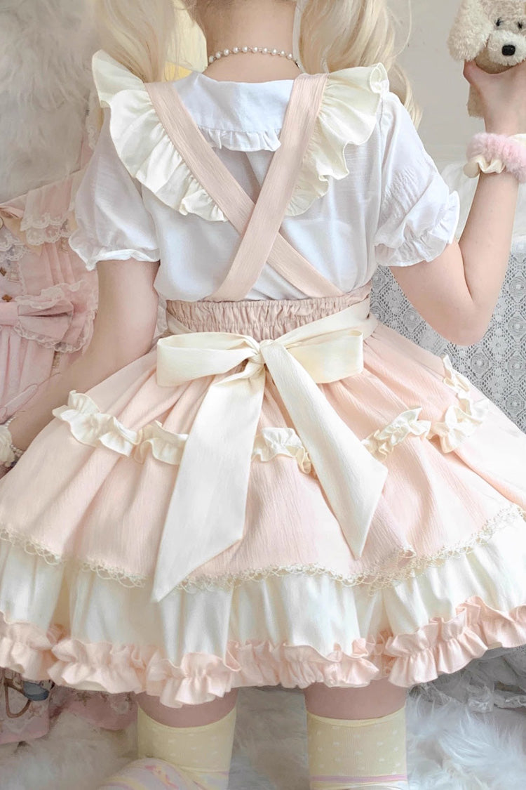 Strappy Doll Collar Ruffle Sweet Lolita Tiered Skirt 7 Colors