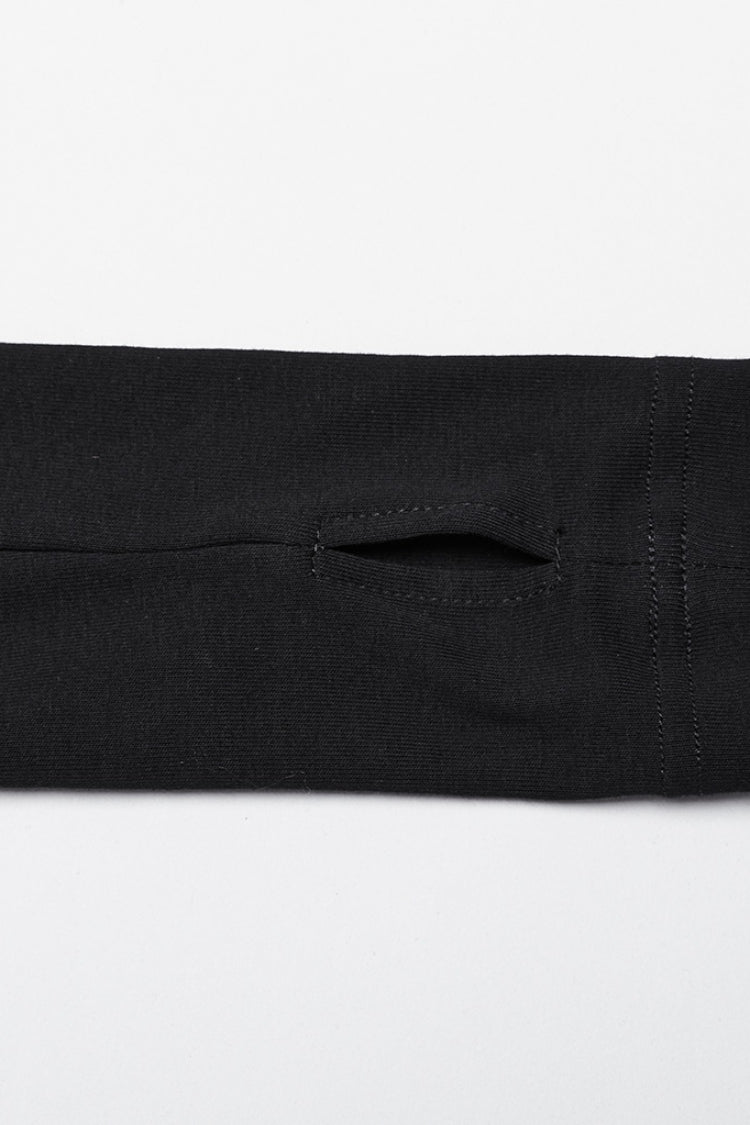 Schwarze Langarmbluse mit Schnürung und Netz für Damen im Punk-Stil 