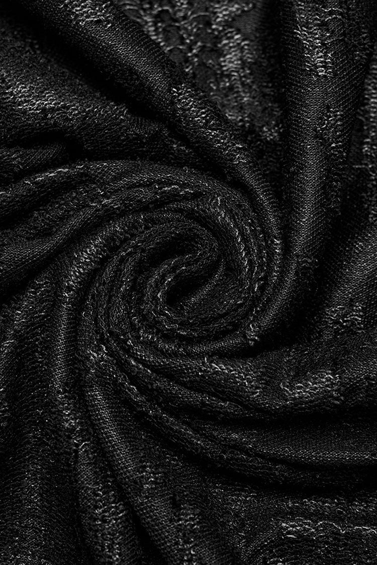 Schwarzes, ärmelloses Tanktop mit rundem Kragen und zerrissenen Ösen im Gothic-Stil für Herren