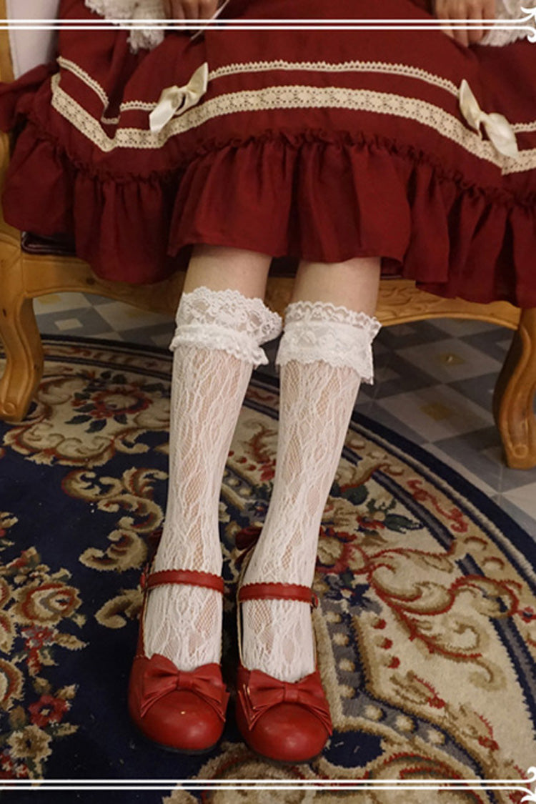 Lace Elegant Medium Classic Lolita Stockings 2 Colors