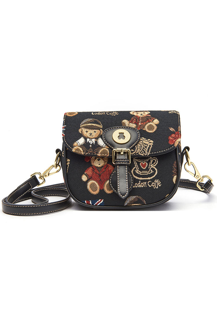 Cartoon Bear Print Sweet Lolita Crossbody Bag 3 Colors