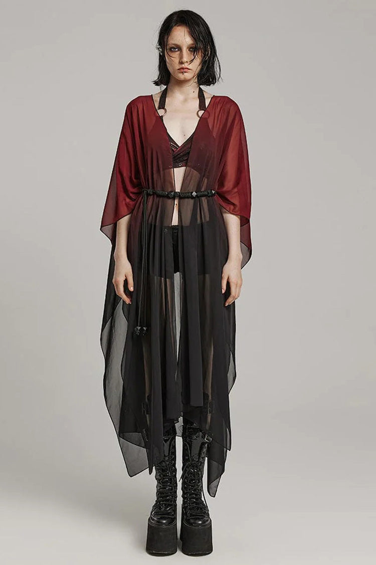 Durchscheinender, lockerer Rüschengürtel aus geflochtenem Seil, eleganter Gothic-Schal für Damen, 3 Farben