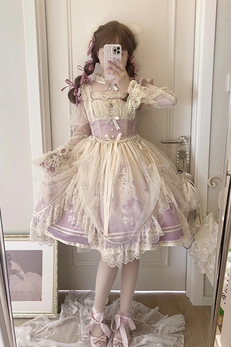 Dream Doll Ballet Rabbit Print Sweet Lolita Jsk Dress 2 Colors