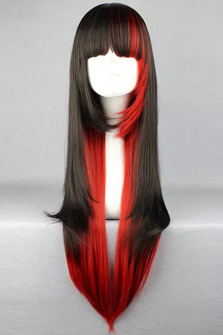 Red/Black Mixed Color Long Straight Hair Gothic Lolita Wig