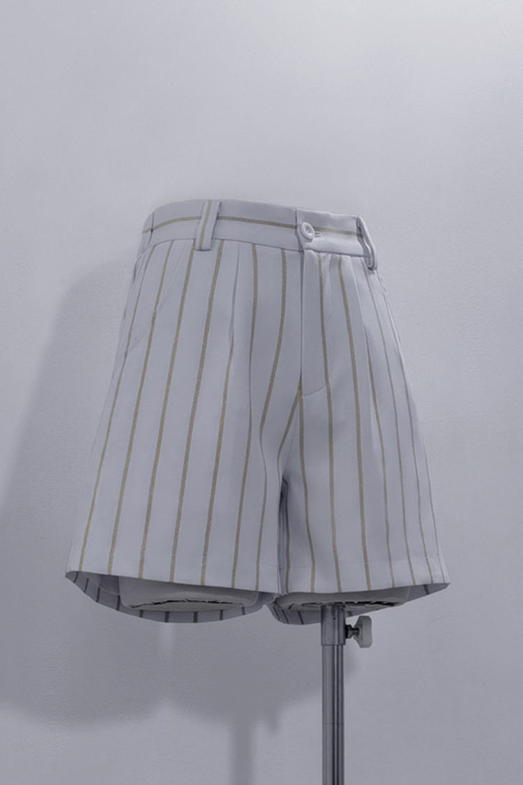 White Rabbit Theater Striped Print Ouji Fashion Handsome Lolita Shorts