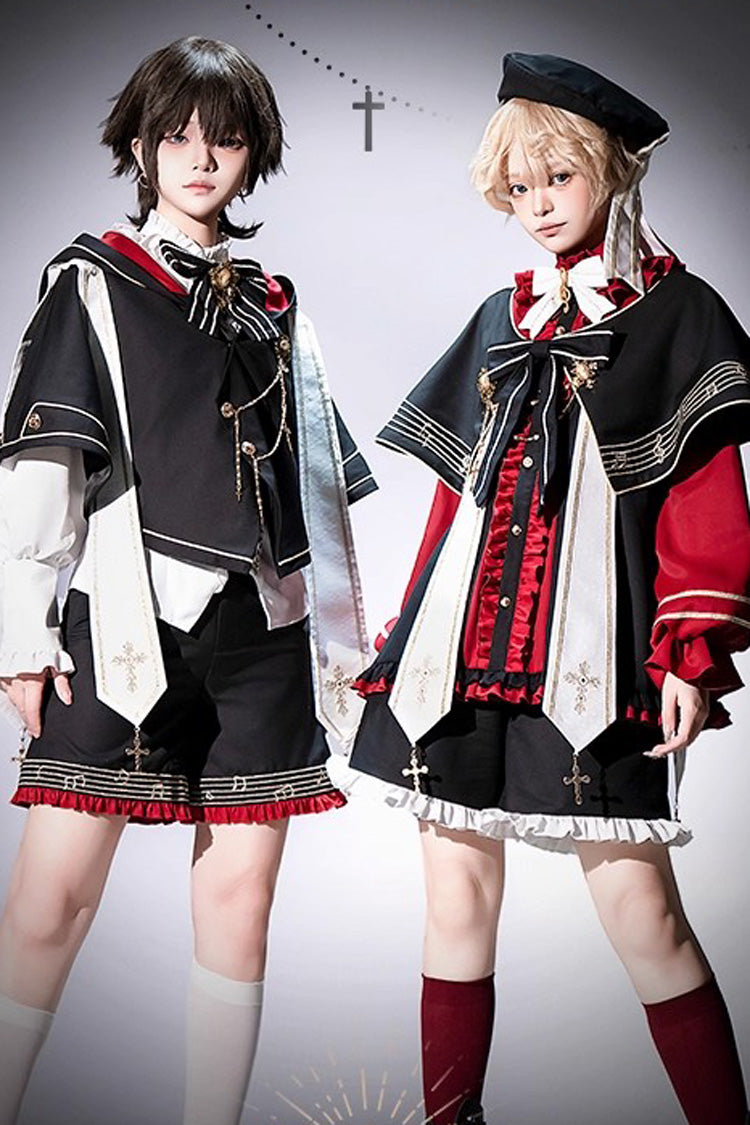 Black [The Choir of The Church] Ouji Fashion Gothic Prince Lolita Set (Older Brother Version)