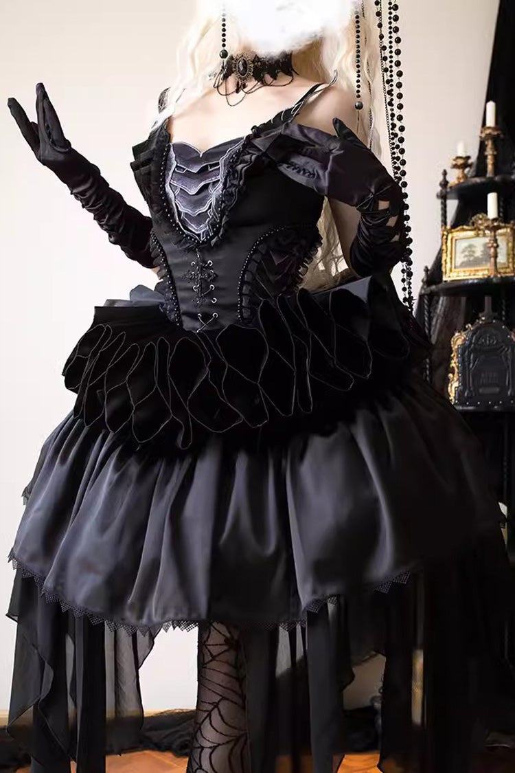 Black Goat of the Forest Lace-Up Gothic Elegant Lolita Dress