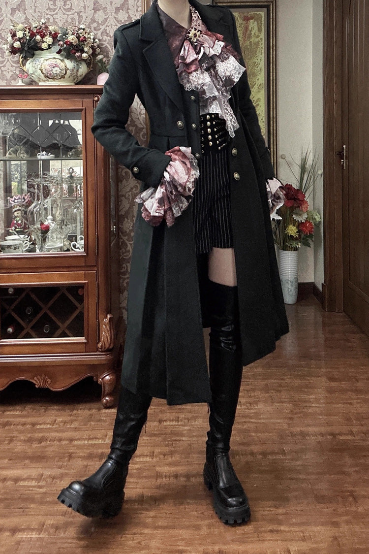 [Paranoid’s Punishment ] Wool Long Sleeves Slim Gothic Lolita Trench Coat 4 Colors