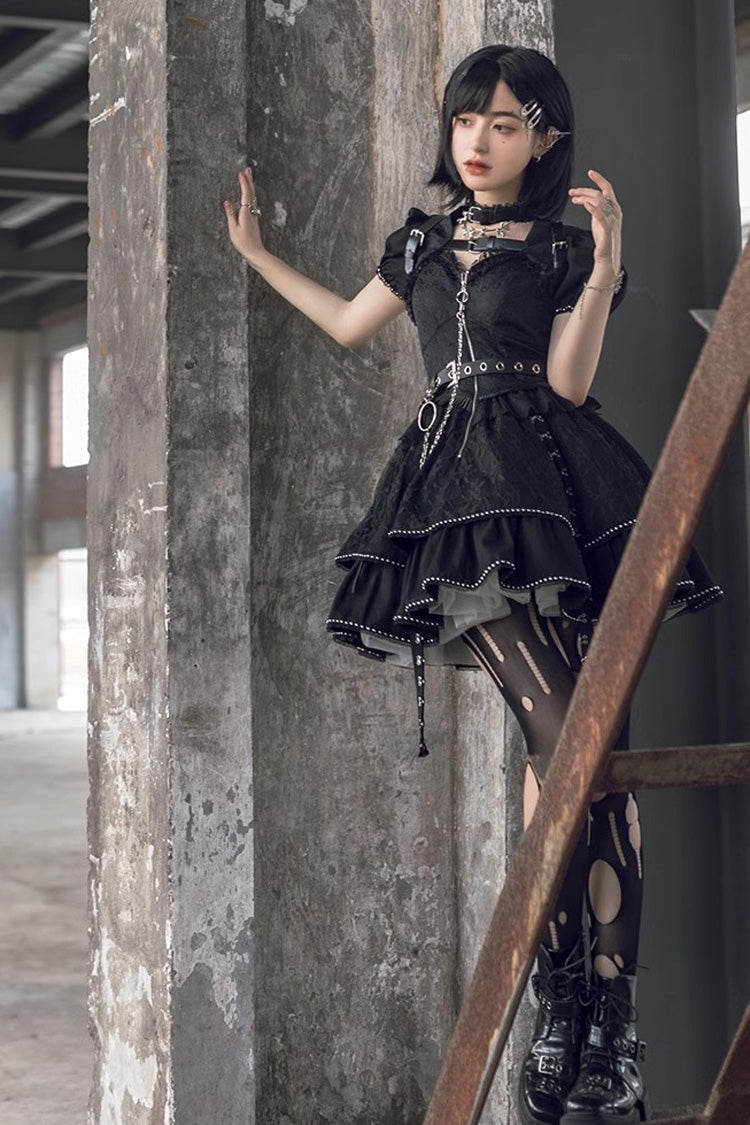 Black Letters and Poems Gothic Punk Lolita JSK Dress