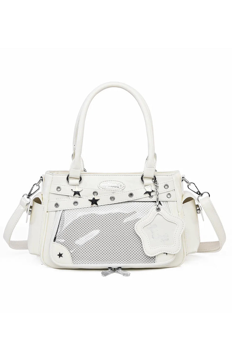 Star Studded Buckle Straps Clear Window Star Charm Zipper Sweet Lolita Crossbody Ita Bag Handbag