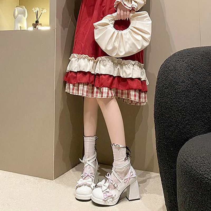 Chaussures Lolita à talons hauts et nœuds pour femmes