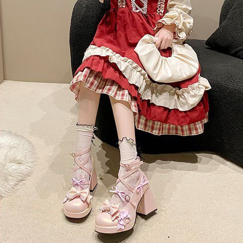 High-Heeled Cute with Bows Lolita  Shoes