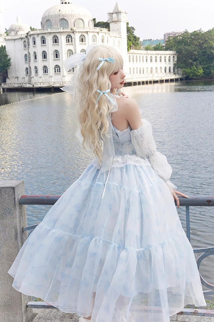 Gletscherblaues Bubble Love Hanayome Batik-Lolita-Kleid mit süßem, elegantem Muster