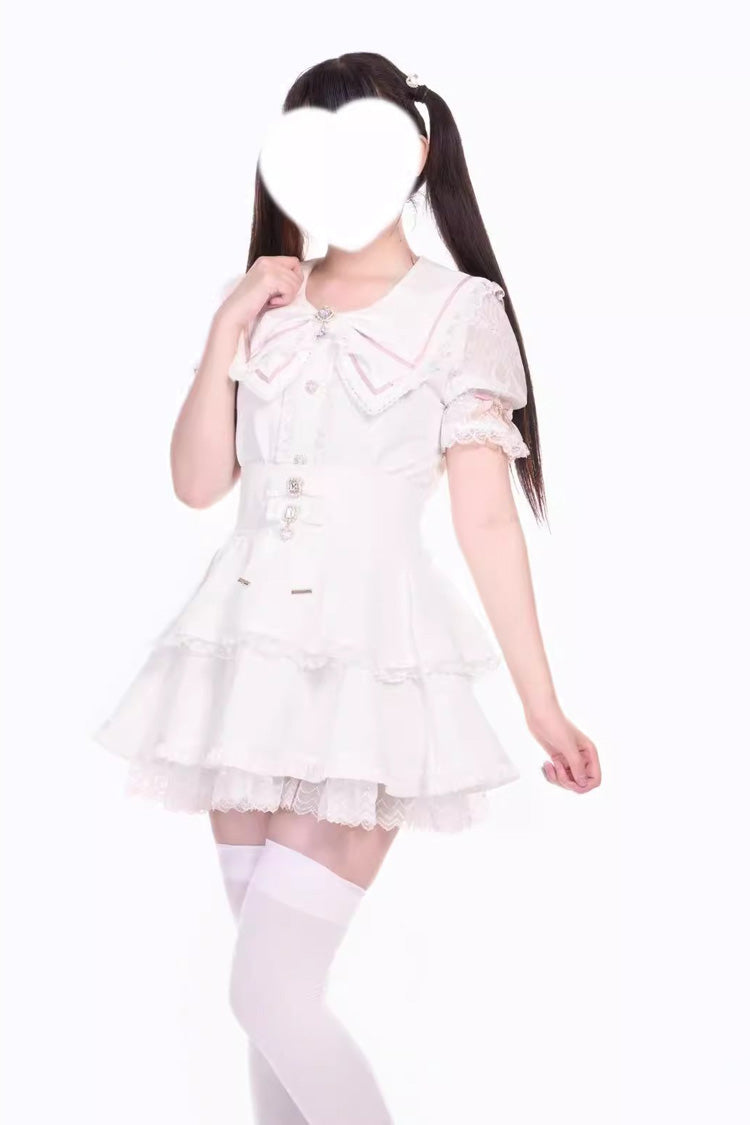 [Fruit Candy] Ruffle Bowknot Lace Sweet Jirai Kei Japanese Skirt 5 Colors