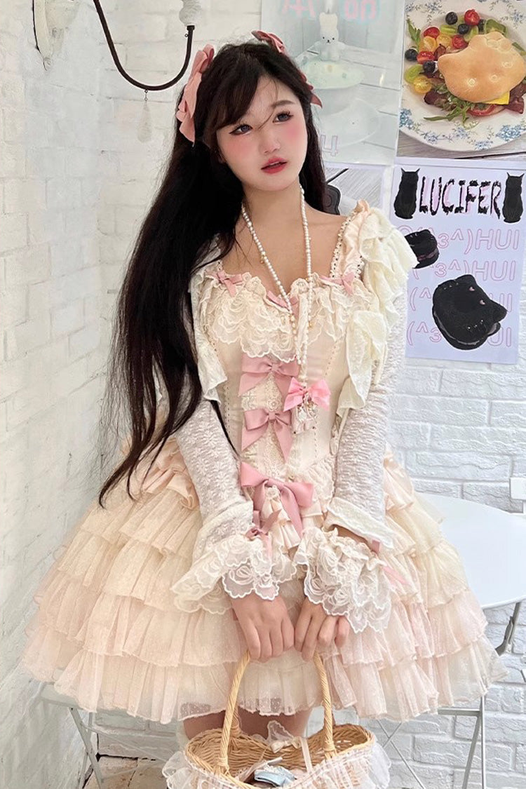 Love God Girl Romantic Ballet Style Multi-layer Ruffle Sweet Princess Lolita Dress 2 Colors