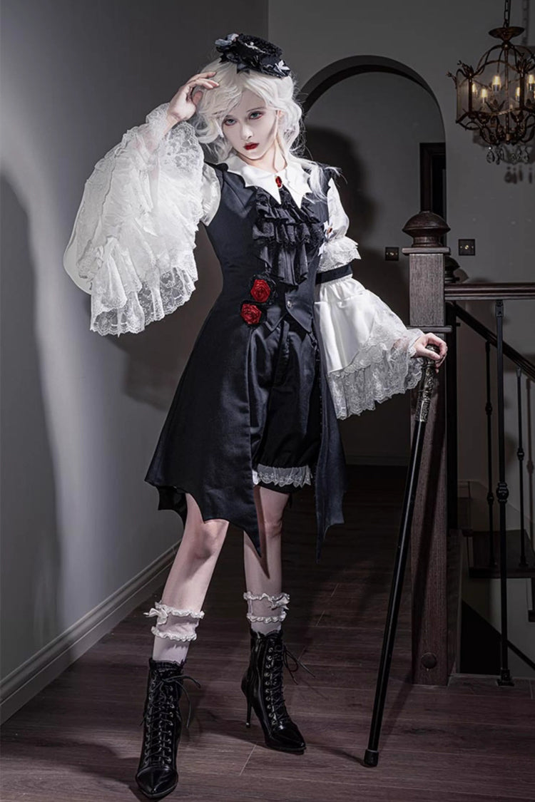 Black [Night Rose] Sleeveless Ouji Prince Handsome Lolita Vest