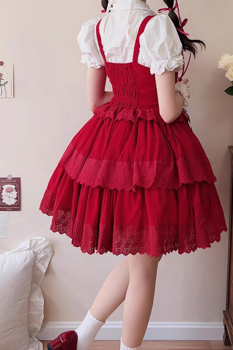Bowknot Hollow Gothic Lolita Tiered JSK Dress 2 Colors