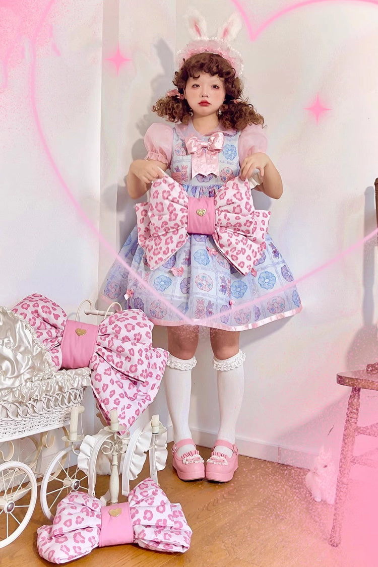 Pink Polka Dot Print Bowknot Shaped Sweet Lolita Backpack