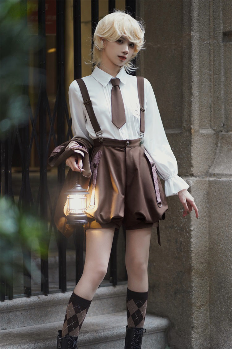 Brown Bunny Detective Prince Ouji Lolita Set