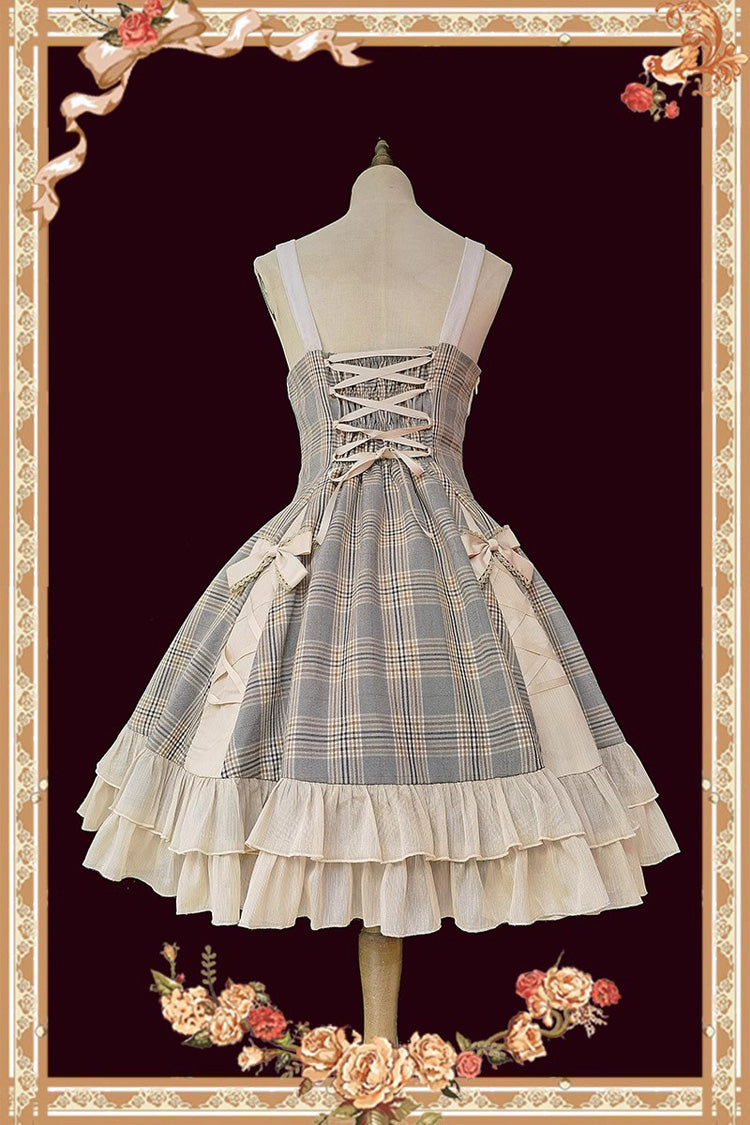 Multi-Color Backlight Memoirs Elegant Slim Bowknot Sleeveless Ruffle Classic Lolita Dress