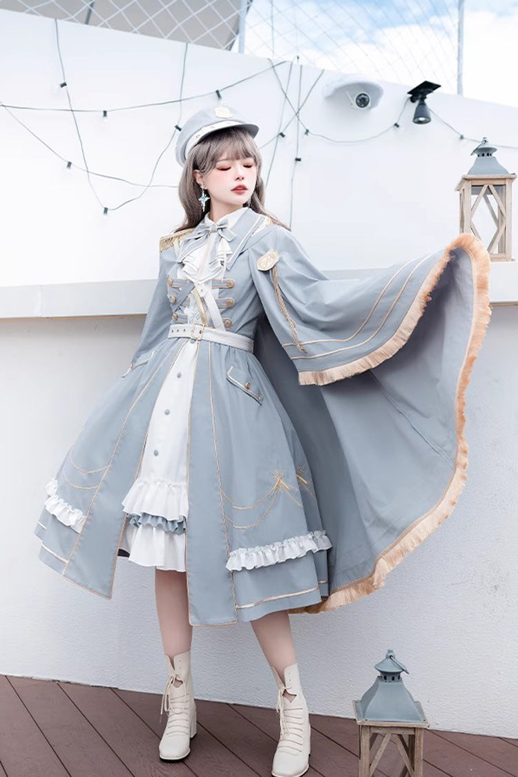 Blue Star Ocean Fantasy Cardigan Bowknot Sweet Military Elegant Lolita Dress