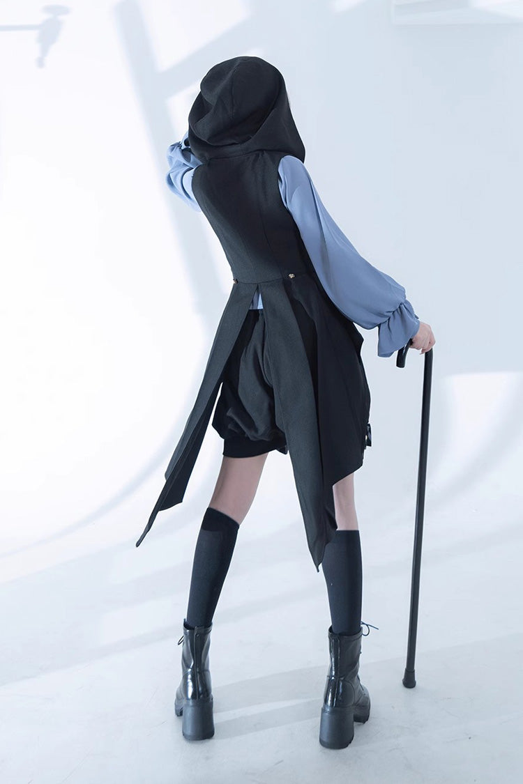 Black Narrative Maxim Hooded Ouji Fashion Gothic Lolita Vest