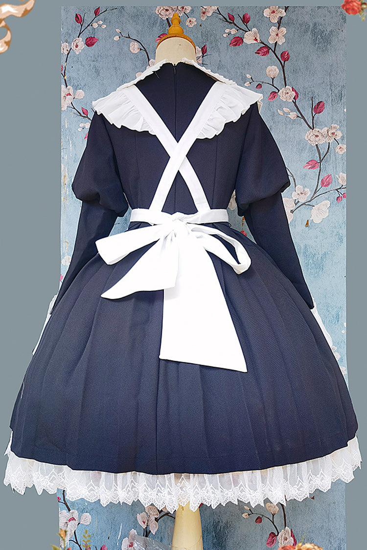 [Violent Maid] Long Puff Sleeves Bowknot Classic Vintage Lolita Dress 2 Colors