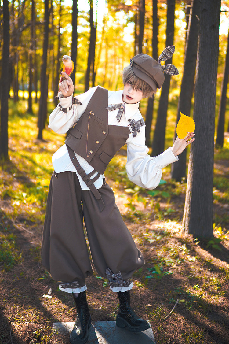 Coffee Brown Cute and Handsome Secret Morning Post Series Ouji Lolita Vest