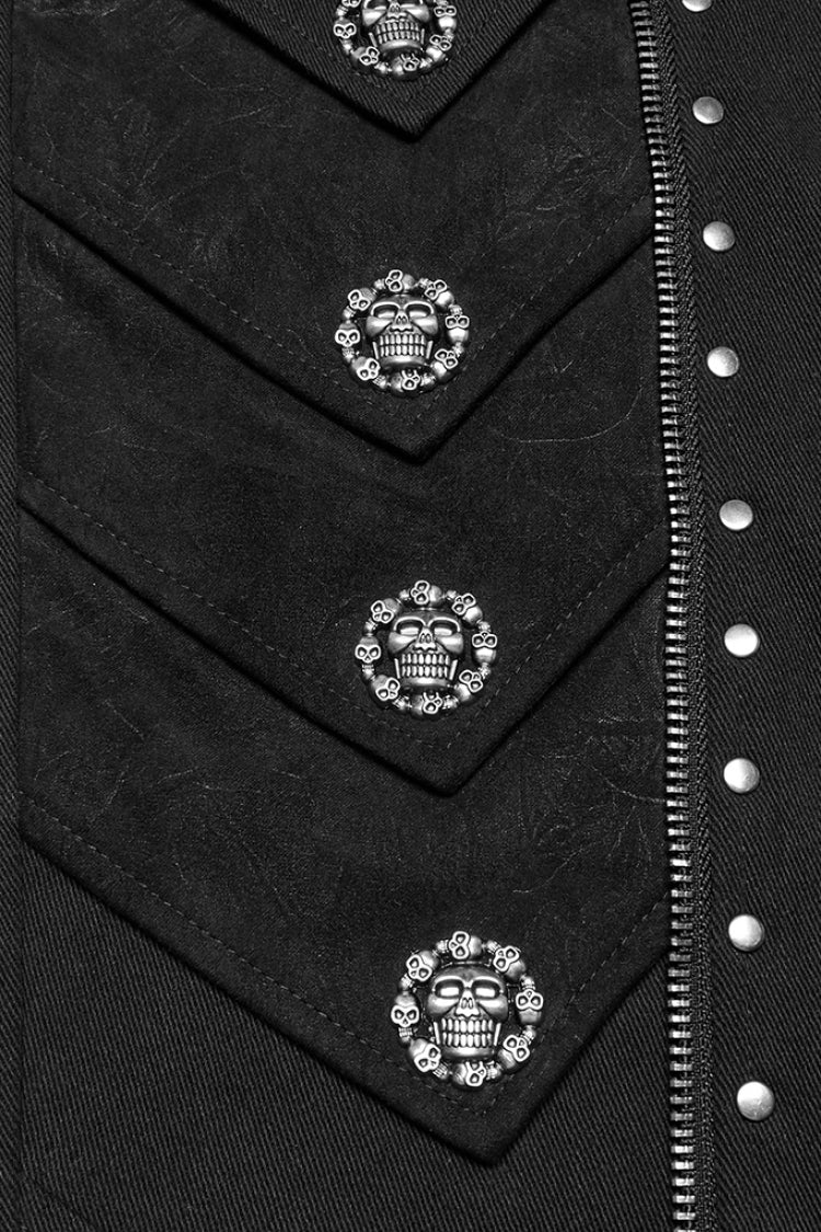 Black Buckle Skull Men's Punk Pants