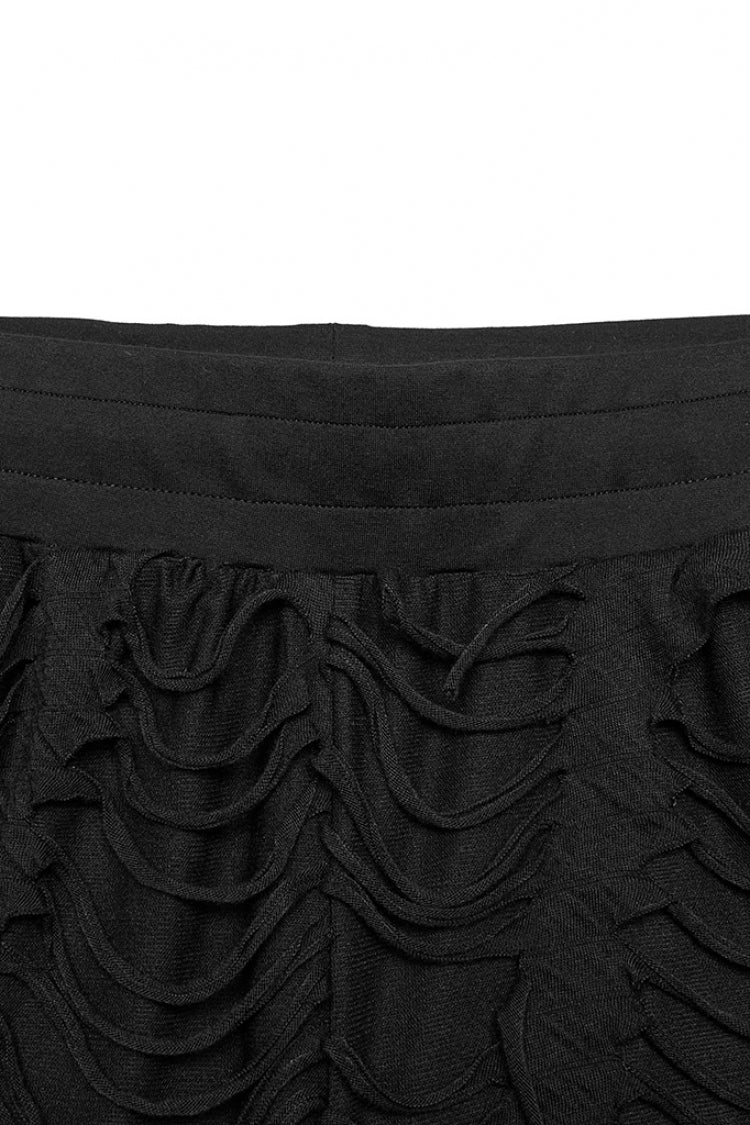 Schwarze horizontal gestreifte DekorationRipped Herren Gothic Loose Pants