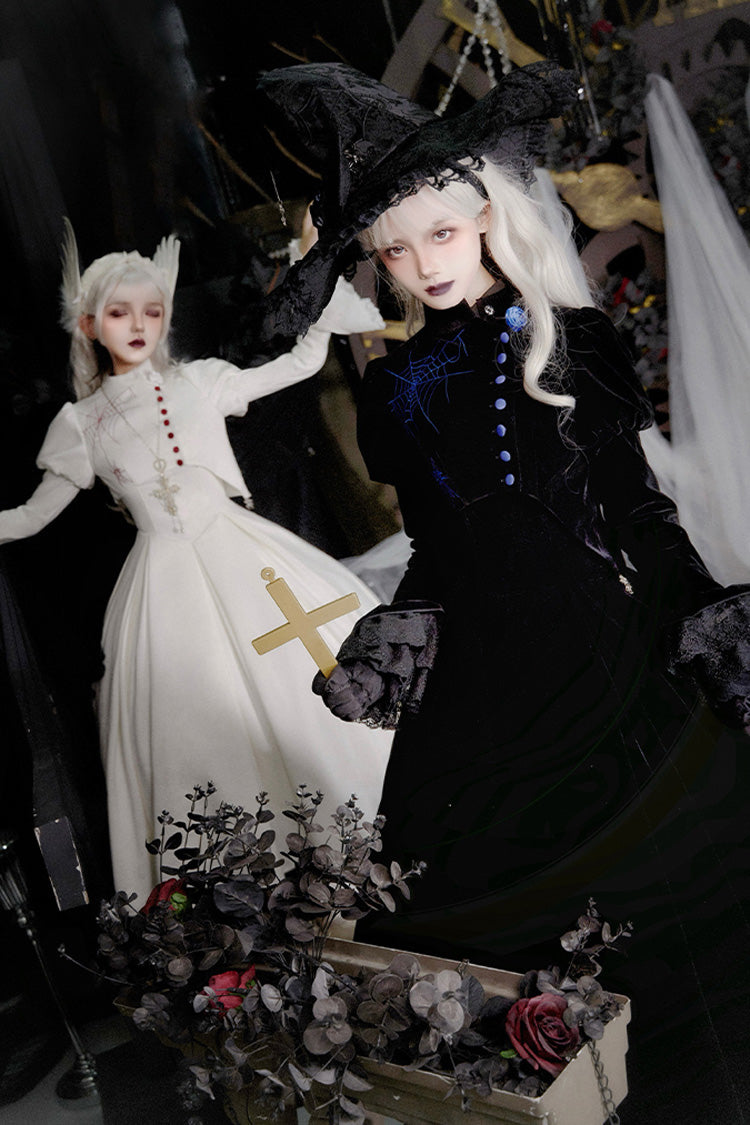 [Night Poems] Embroidery Fishbone Gothic Lolita Corset Dress 2 Colors