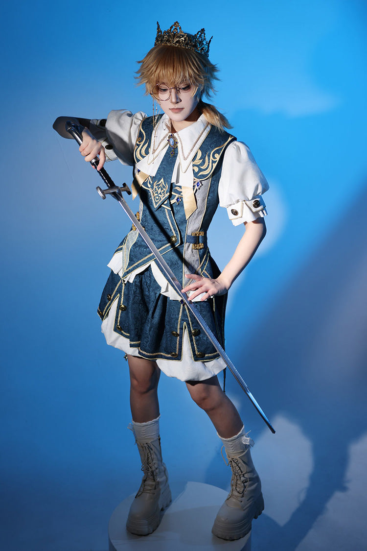 Blue [Contract Magic] Medieval Embroidery Classic Prince Handsome Ouji Lolita Coat