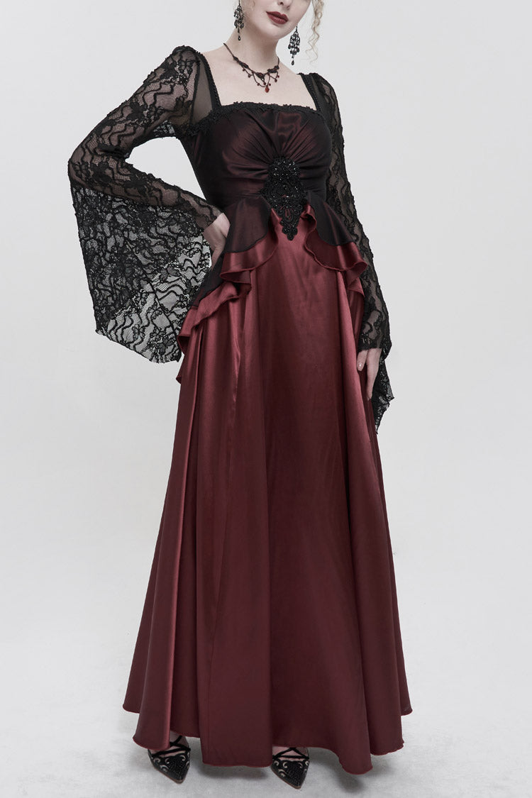 elegant steampunk dress Long Sleeve Criss Cross Maxi Dress