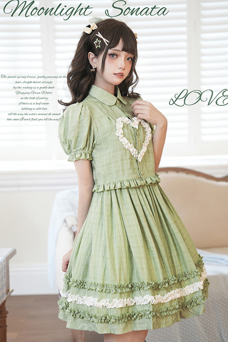 [Buji Island] Ärmelloses Rüschen-Bowknot-Süßes Lolita-Jsk-Kleid 4 Farben 