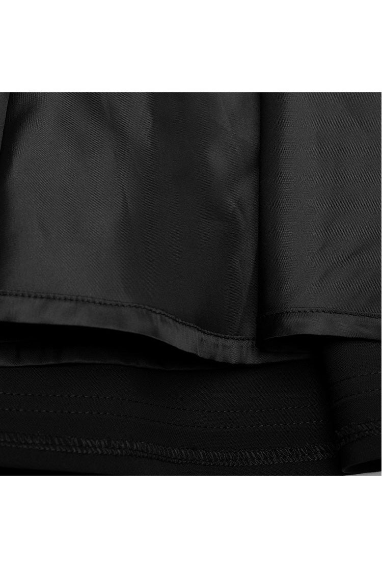 Black Casual High Waist Belted Women's Steam Punk Skirt