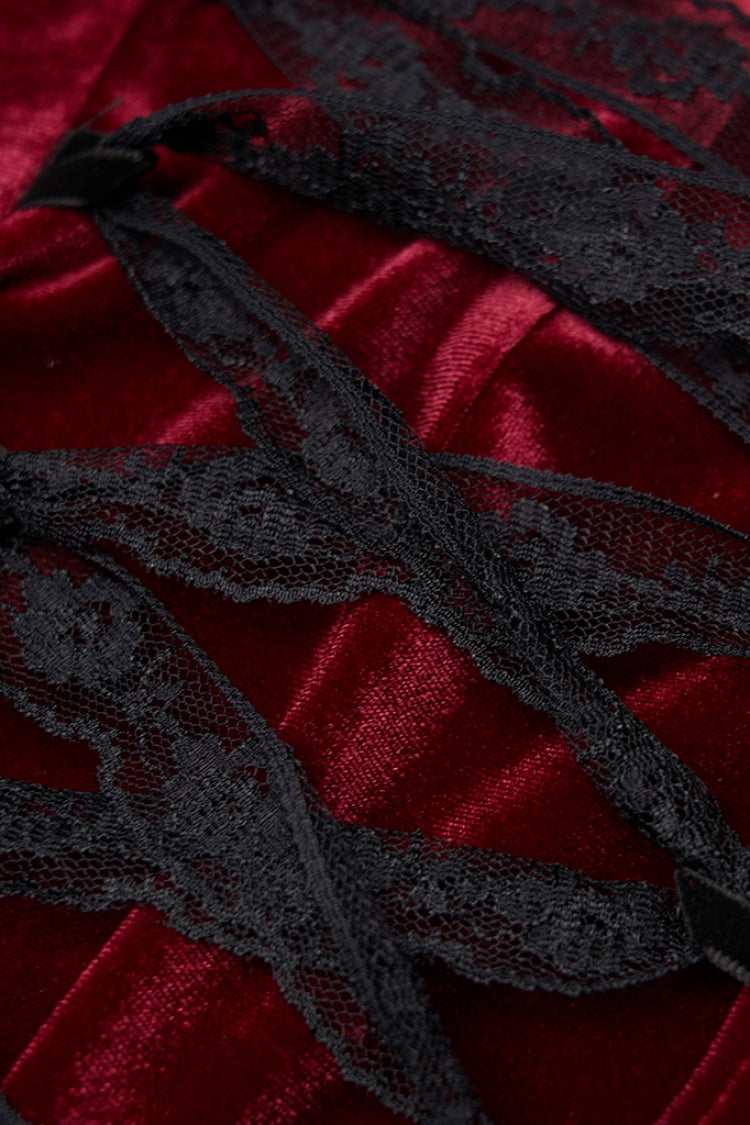 Sleeveless Stitching Lace-Up Mesh Women's Gothic Dress 2 Colors