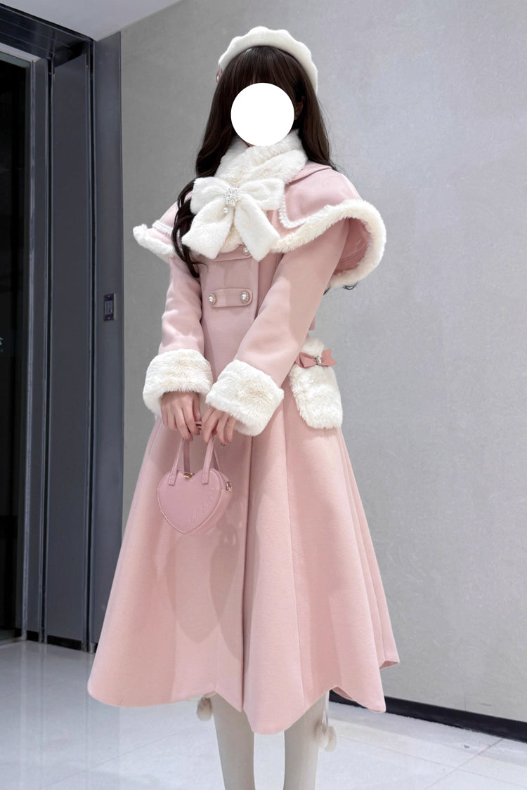 [Confession Poem] Bowknot Detachable Cape Sweet Elegant Princess Lolita Long Coat