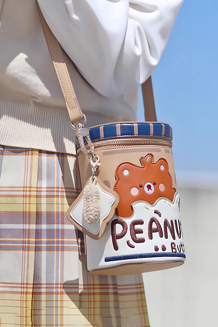 Multi-Color Embroidery Roaring Peanut Butter Sweet Lolita Bucket Bag