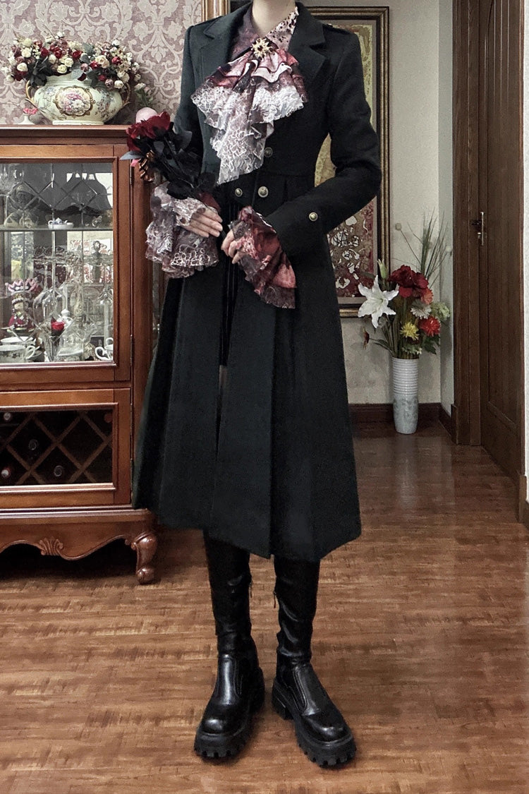 [Paranoid’s Punishment ] Wool Long Sleeves Slim Gothic Lolita Trench Coat 4 Colors