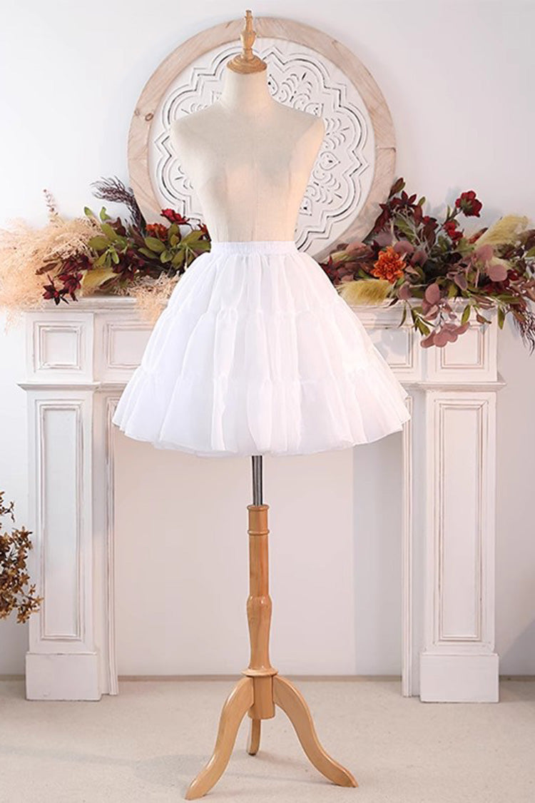 White Daily Boneless Crystal Yarn Sweet Lolita Petticoat