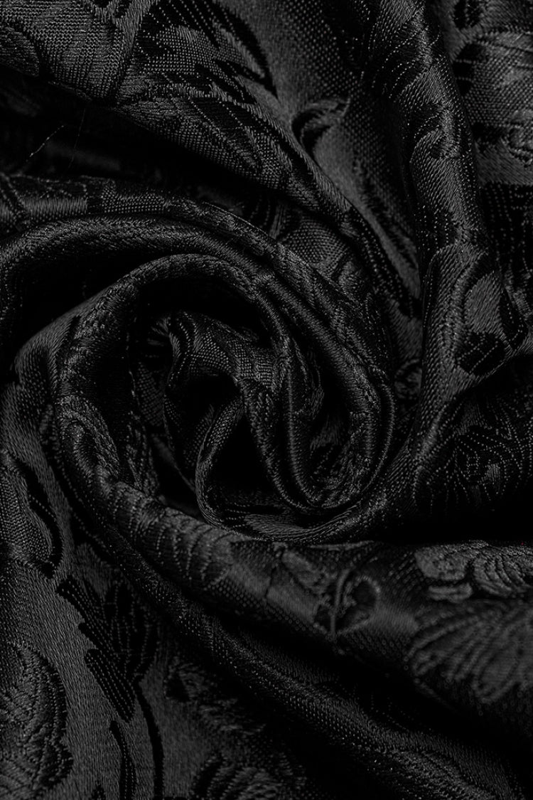 Black V Collar Jacquard Lace-Up Men's Gothic Vest