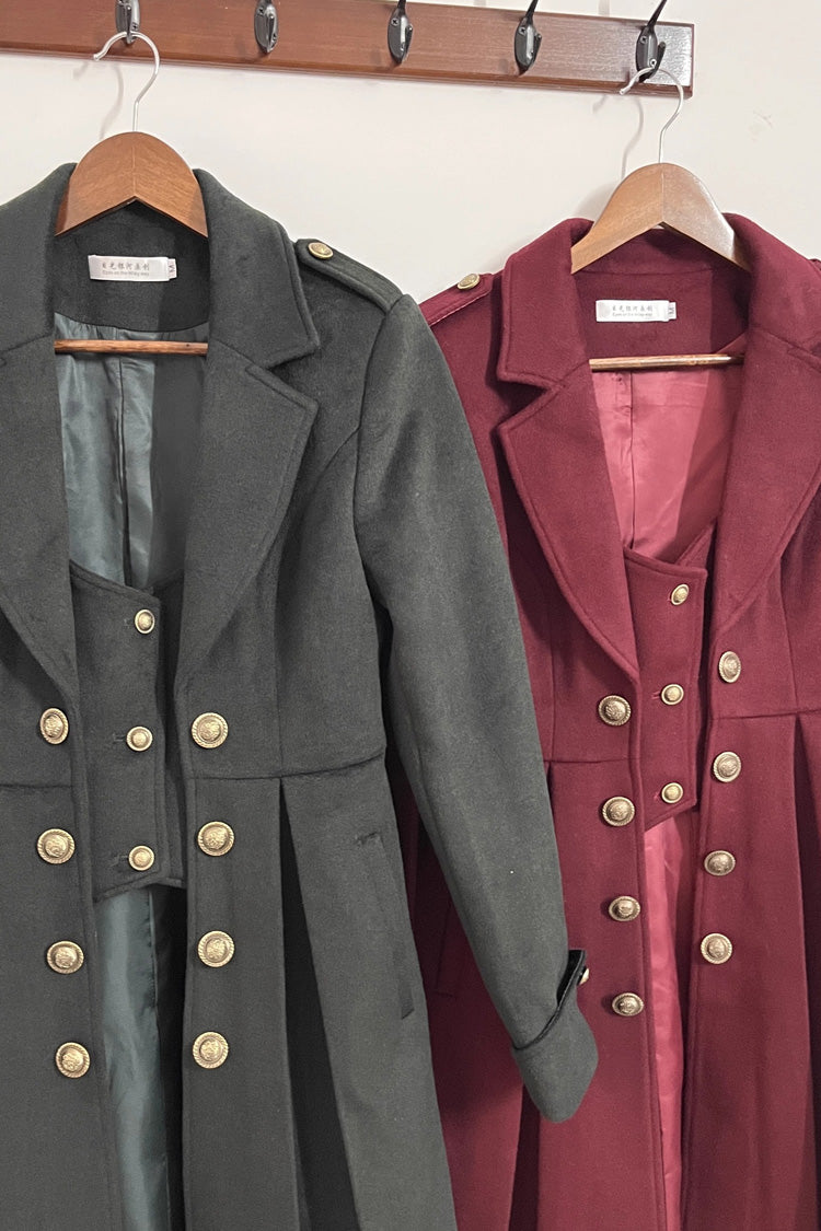 [Paranoid’s Punishment ] Wool Long Sleeves Slim Gothic Lolita Trench Coat 4 Colors