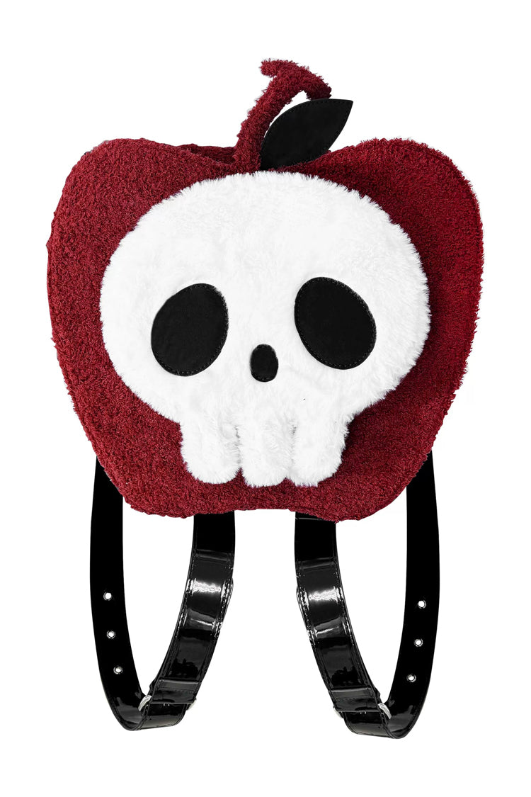 Red Poison Apple Skull Gothic Halloween Niedlicher Plüschrucksack