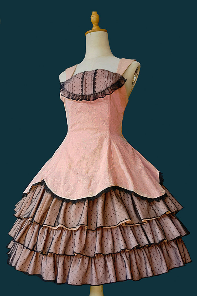 [Waltz] Triple-Layered Ruffle Stitching Lace Sweet Lolita Dress 2 Colors