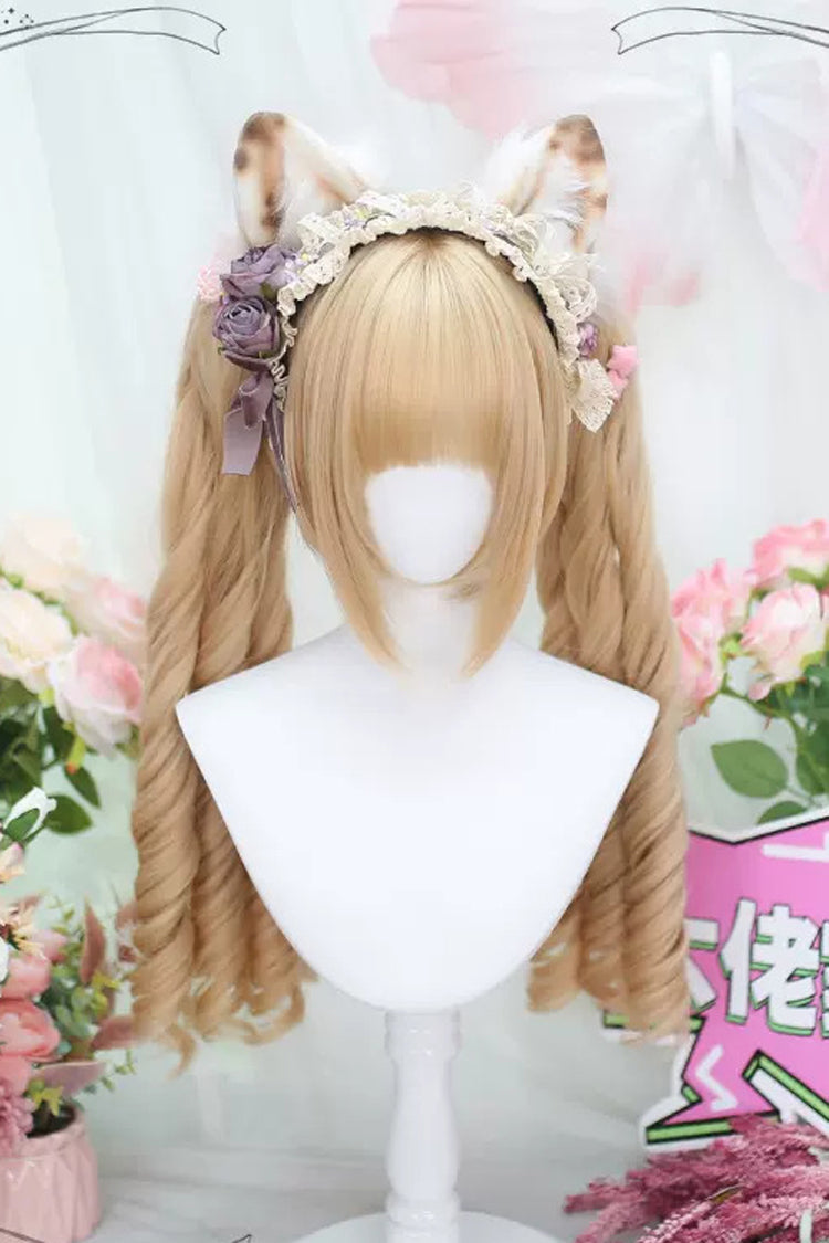 Golden Secondary Roman Curl Ponytail Sweet Lolita Wigs